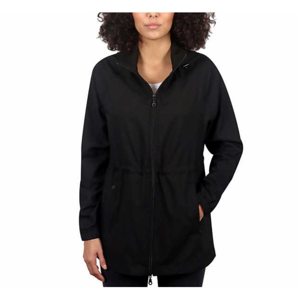 Kirkland Signature Anorak Hooded Jacket Lightweight Coat Black Women's - Picture 2 of 8